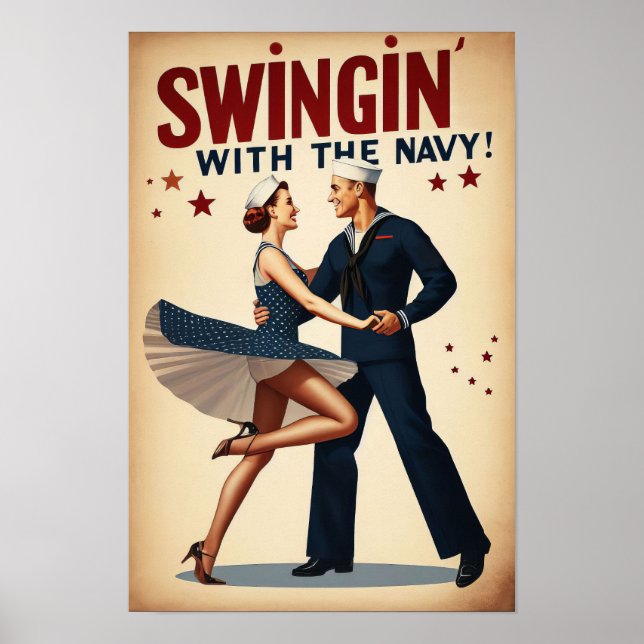 Navy Swingdans Nattliga Glädje Poster (Framsidan)