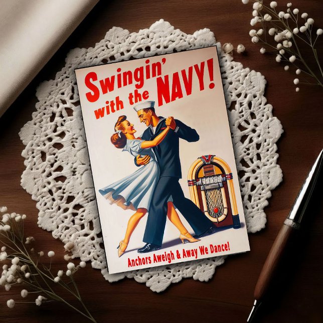 Navy Swingdans Nattliga Glädje Vykort (Skapare uppladdad)