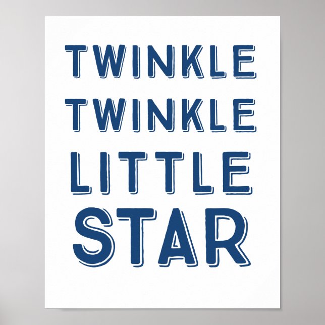 Navy Twinkle Twinkle Little Star | Nursery Art Poster (Framsidan)