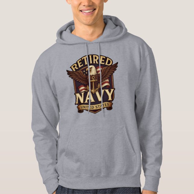 Navy - USN - Veteran Hoodie (Framsida)