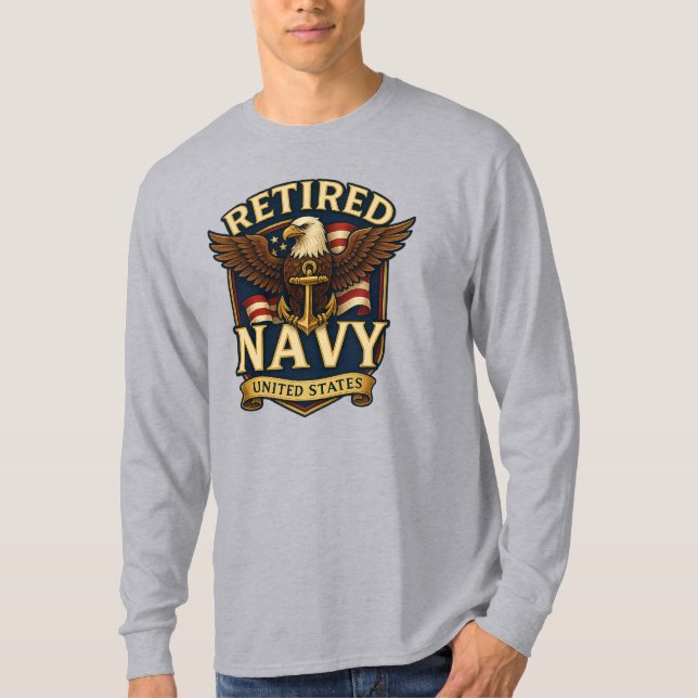 Navy USN Veteran T Shirt (Framsida)