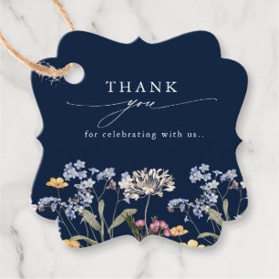 Navy Vår Wildblomor Meadow Garden WedWedding Gåvor Etiketter