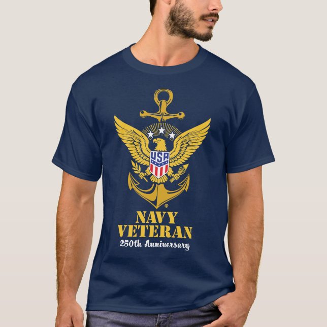 Navy Veteran T-Shirt (Framsida)