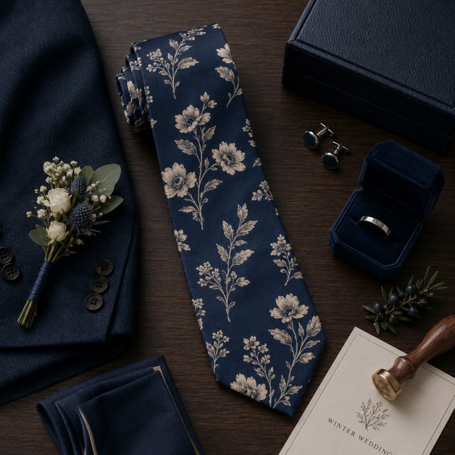 Navy Vintage Botanisk  Slips (Skapare uppladdad)