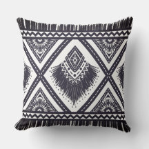 Navy Vit Boho Mönstrat Kuddvar