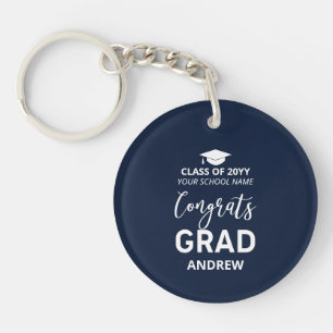 Navy & Vit Ditt Namn Foto 2023 Examenpresent
