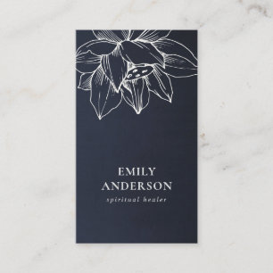 NAVY VITE LOTUS ENKEL REIKI ANDLIG HEALER VISITKORT