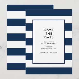 Navy Vitrandiga Chic Enkel Modern Minimalistisk Inbjudningar