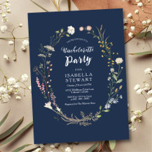 Navy Watercolor WildblomBachelorette Party