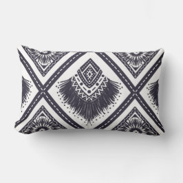 Navy White Boho Patterned Dekorativ kudde