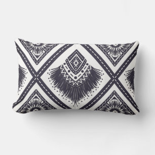 Navy White Boho Patterned Dekorativ kudde