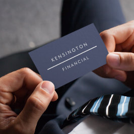 Navy & White Modern Financial Services Firm Visitkort