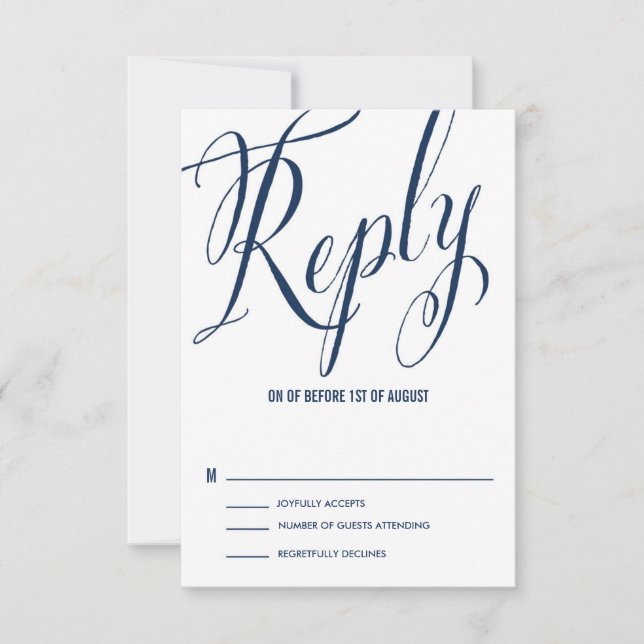Navy & White Mr. & Mrs Elegant Script OSA (Framsida)