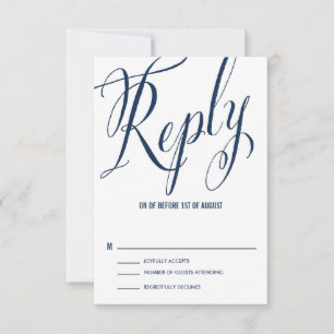Navy & White Mr. & Mrs Elegant Script OSA Kort