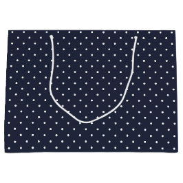 Navy White Polka dots