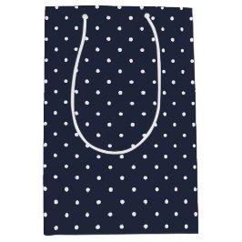 Navy White Polka dots