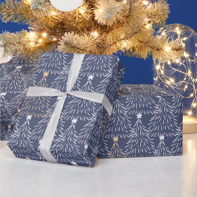 Navy Winter-jul Presentpapper (Helgdagar)
