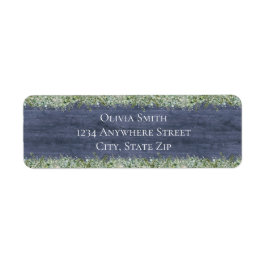 Navy Wood Eucalyptus Return Address Labels Returadress Etikett