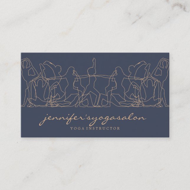 Navy yogainstruktör namaste meditations tränare visitkort (Framsida)
