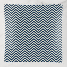 Navy Zig Zag Wave Mönster