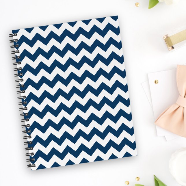 Navy Zigzag, Navy Chevron, Geometric Mönster Anteckningsbok (Skapare uppladdad)