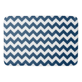 Navy Zigzag, Navy Chevron, Geometric Mönster Badrumsmatta