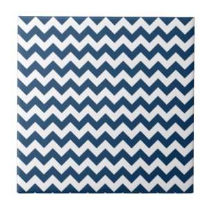 Navy Zigzag, Navy Chevron, Geometric Mönster Kakelplatta