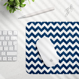 Navy Zigzag, Navy Chevron, Geometric Mönster Musmatta