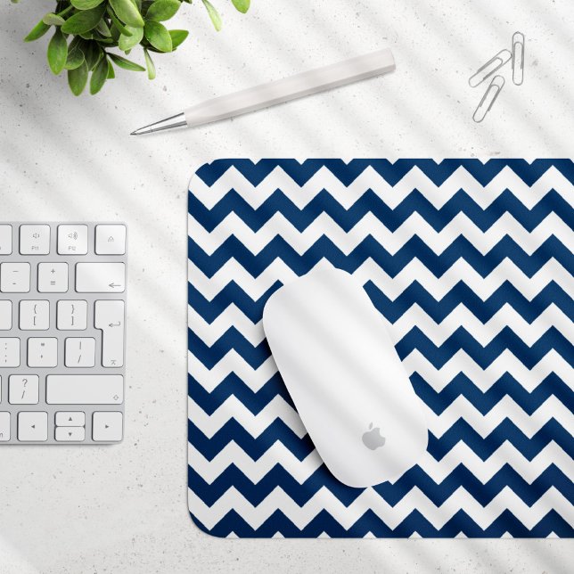 Navy Zigzag, Navy Chevron, Geometric Mönster Musmatta (Skapare uppladdad)