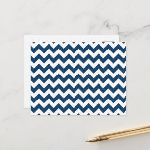 Navy Zigzag, Navy Chevron, Geometric Mönster Vykort