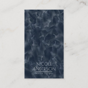 Navyblå Abstrakt Akvarellfläck Elegant Chic Visitkort