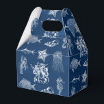 Navyblå akvarell hav marina djur  presentaskar<br><div class="desc">En vacker design som visar marina djur med navyblå akvarellbakgrund. Idealisk design för alla som älskar stranden,  marina djur,  havsdjur,  fisk,  bläckfisk,  maneter osv.</div>