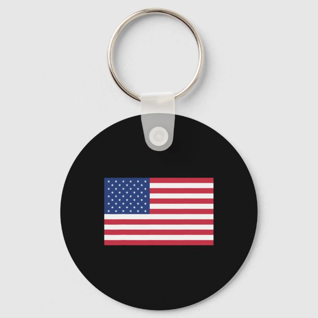 Navyblå amerikansk flaggtröja - Enkel  Nyckelring (Framsida)