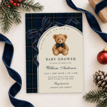 Navyblå bandana polotröja teddybjörn pojke baby sh