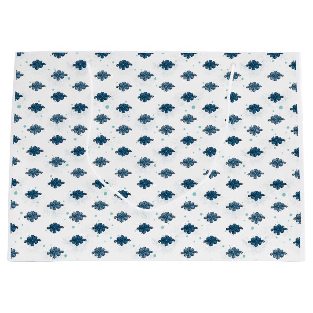 Navyblå bandmönstrad stor blank presentbag (Framsidan)
