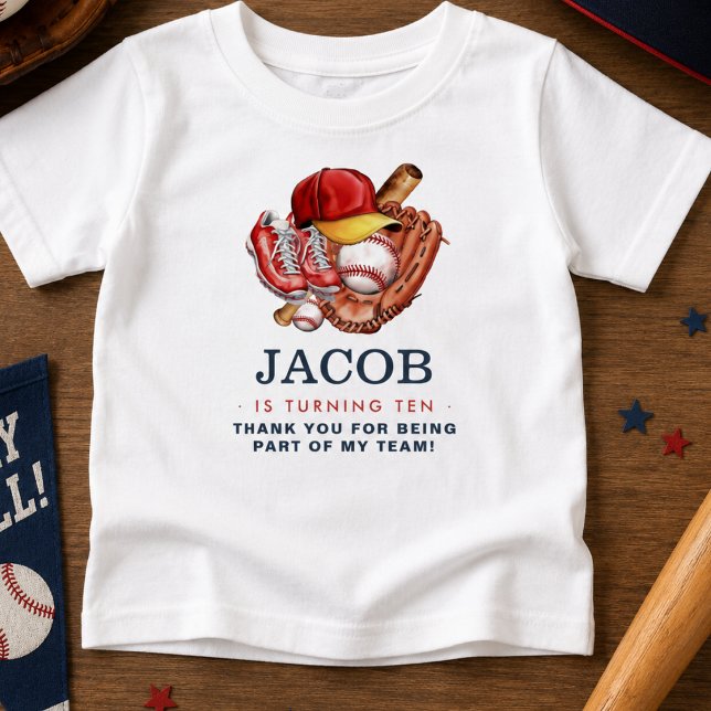 Navyblå Baseball Barn Kalas Vattenfärg  T Shirt (Navy Blue Baseball Kids Birthday Party Watercolor Baby T-Shirt)