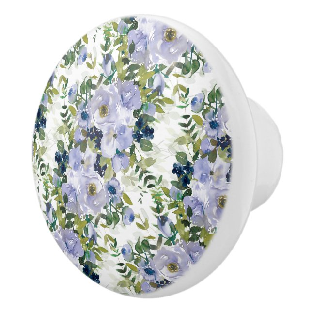 Navyblå dammig blå blommig vit vår knopp (Höger)