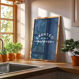 Navyblå Elegant Kristet Citat Poster