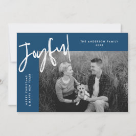 Navyblå Enkelt Glädjerik Fotografi Julkort