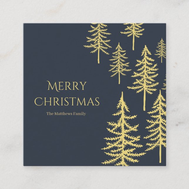 Navyblå God Jul  Tilläggskort (Framsida)