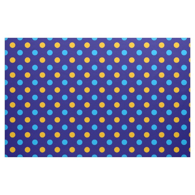 Navyblå Gul Cyan Prickig Design  Tyg (Fat Quarter)