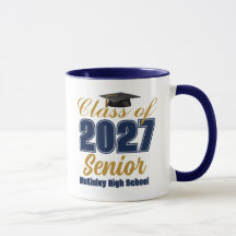 Navyblå Guld Klass 2027 Personlig Senior
