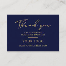 Navyblå & Guld Logotyp Förpackning Tack
