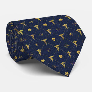Navyblå & guld medicinsk slips