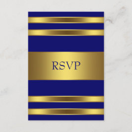 Navyblå Guld RSVP OSA Kort