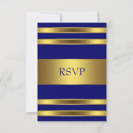 Navyblå Guld RSVP OSA Kort