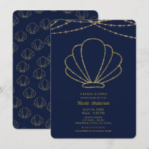 Navyblå & Guld Sjöskal Siren Bröllopsfest