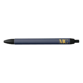 Navyblå Guldmonogram Elegant Modern