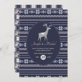 Navyblå hjort folkkonst jul ALLA TILLFÄLLEN Inbjudningar