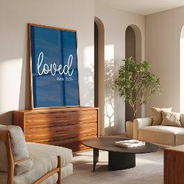 Navyblå Kärlek Tro Citat minimalistiskt Poster